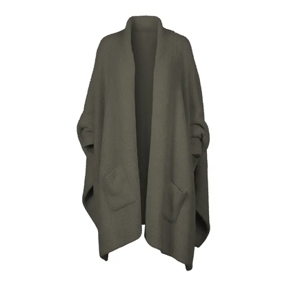 🔥Women's Sherpa Wearable Blanket Poncho - One Size (100% Cotton)