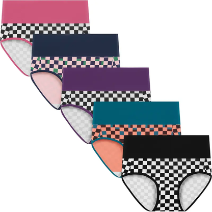 Women's High Waist Cotton Briefs – Soft Breathable 5-Pack Underwear