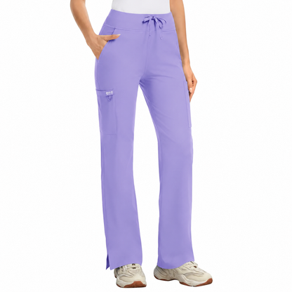 ❤️DEALS FOR YOU-Yoga Scrub Pants Women High-Rise Straight Leg Uniform Cargo Bottom with Yoga Waistband,5 Pockets&4-Way Stretch
