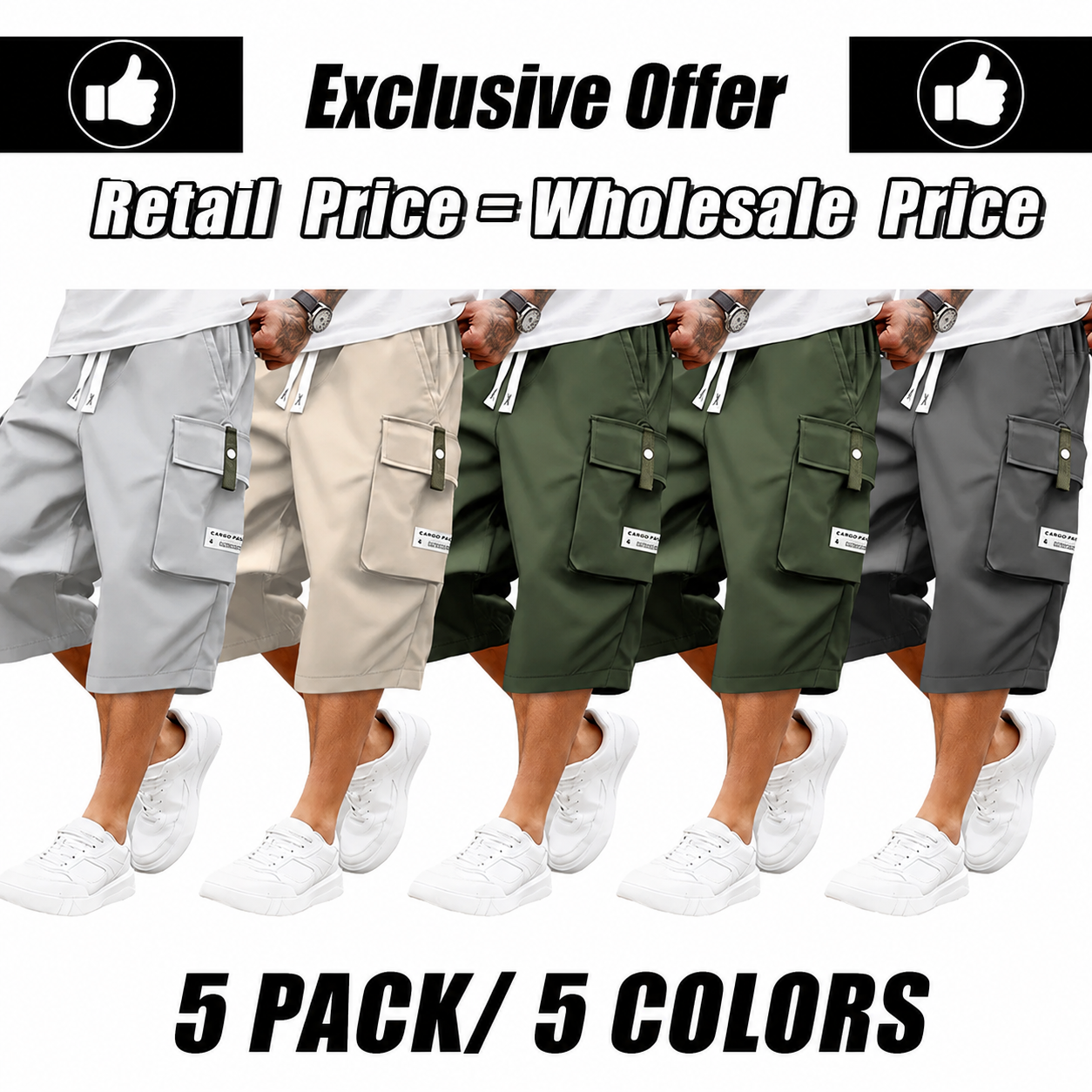 Men'S Summer Lightweight Cargo Pants(with back pockets)