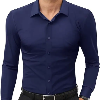 16-Way Stretch Slim Fit Long Sleeve Button Down Business Casual Shirts Wrinkle Free Traveler Shirts