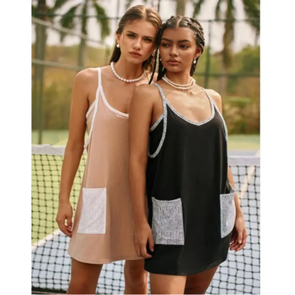 ❤️DEALS FOR YOU-Women's Summer Mini Dress Casual Workout Tennis Dress with Shorts Sleeveless Althletic Dresses