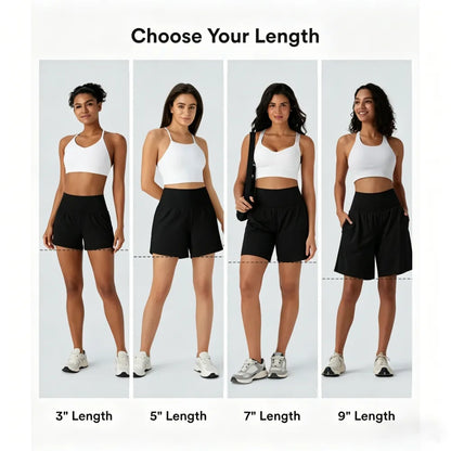 🔥Last day promotion🔥 Hala [2-in-1 Anti-Exposure Sports Shorts] Women's 2-in-1 Sports Shorts, Anti-Exposure Running Shorts With Pockets