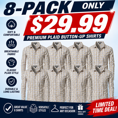 Men's Long-Sleeve Plaid Dress Shirt – Slim Fit, Classic Style