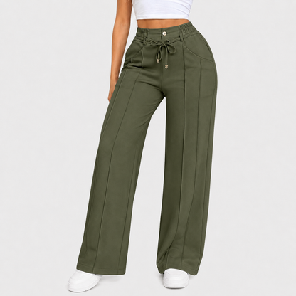 💝Last Day Promotion⚡New Summer Drawstring High Waist Wide Leg Pants