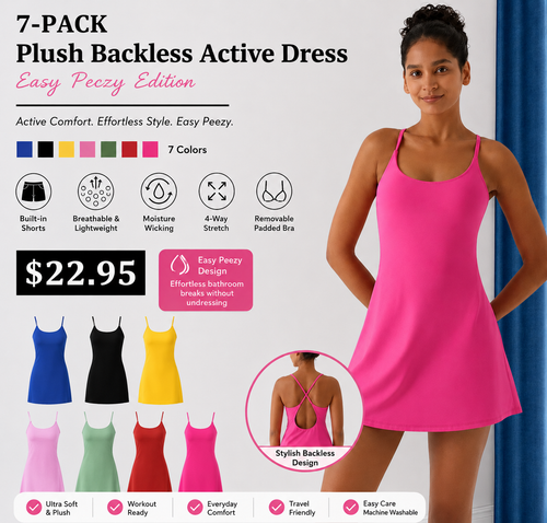 🔥Last day promotion🔥Plush Backless Active Dress-Easy Peezy Edition