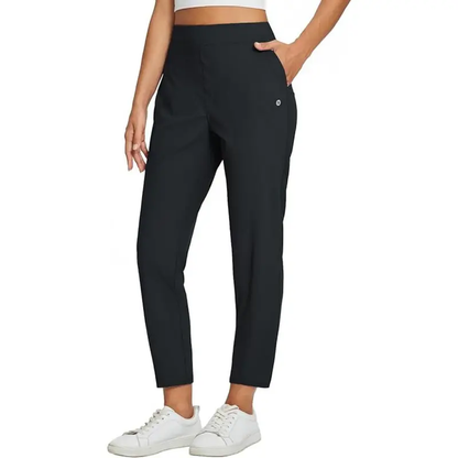 Women's Lightweight Breathable Stretch Ankle Pants - Soft UPF50+ Summer Trousers with Zipper Pockets