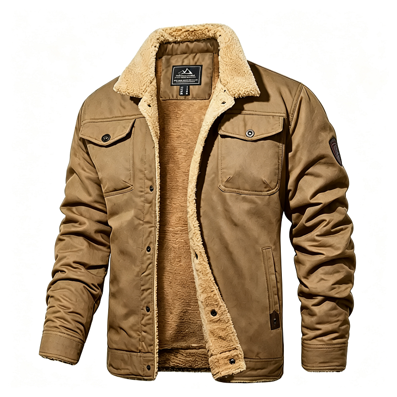 🔥 BESTSELLER |  Men's Sherpa-Lined Cotton Trucker Jacket