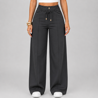 💝Last Day Promotion⚡New Summer Drawstring High Waist Wide Leg Pants