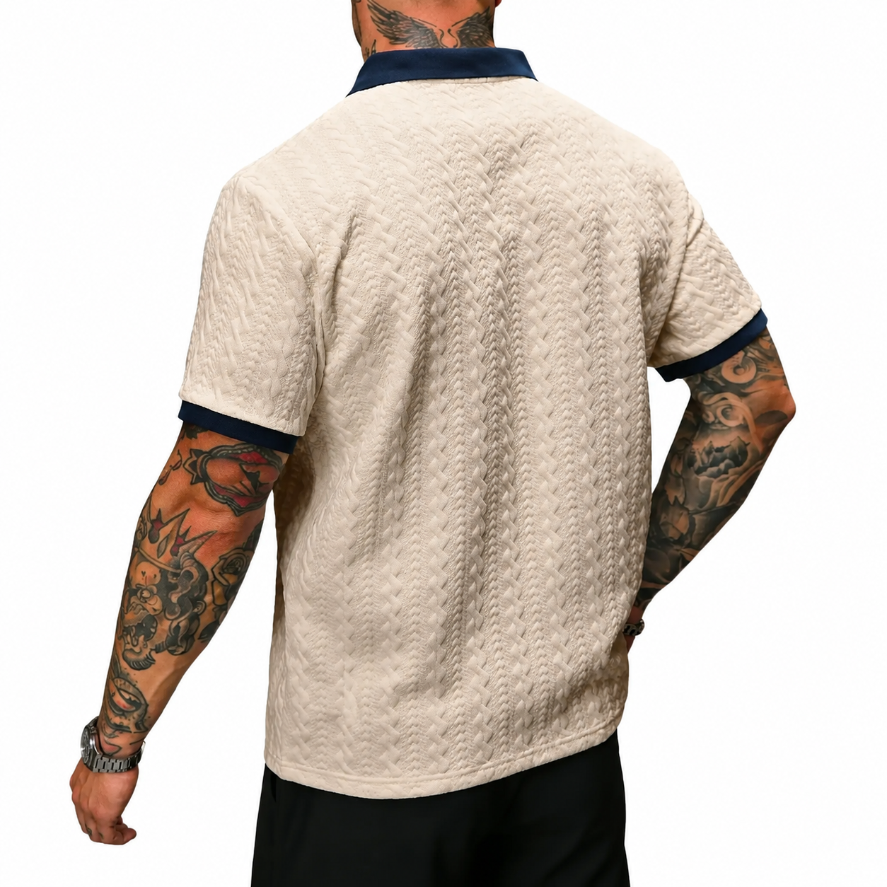 Men's Textured Knit Polo Shirt