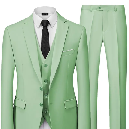 Men's 3 Piece Suit Set with Vest and Tie