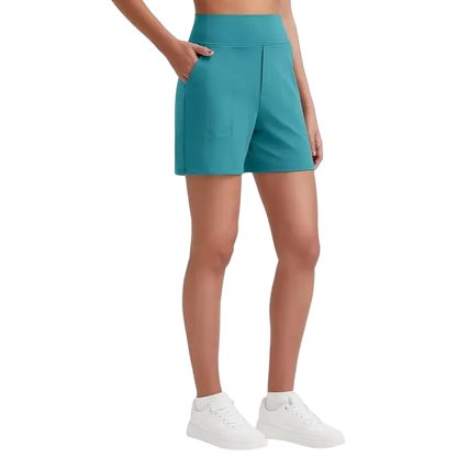 Women's high-waisted running yoga shorts