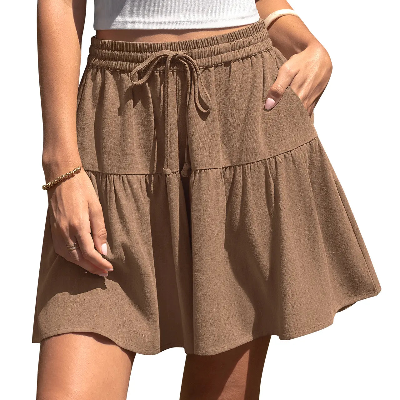 Women's Linen Blend Culotte Shorts