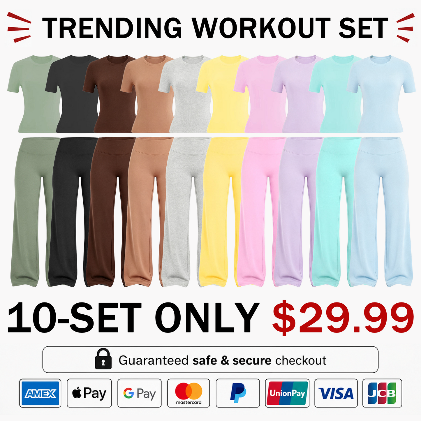2026 New Women's Round Neck Tee & High-Waist Yoga Pants Two-Piece Set