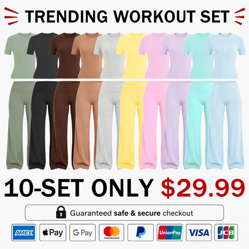 2026 New Women's Round Neck Tee & High-Waist Yoga Pants Two-Piece Set