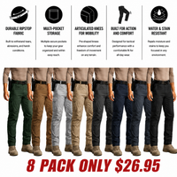 🔥Black+Khaki+Navy+Stone+Charcoal +Cougar +Coyote +Green (8 Pants Together)