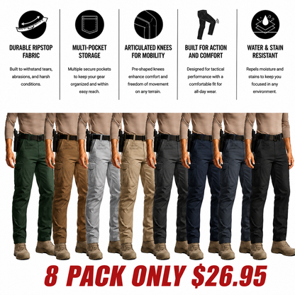 🔥Clearance sale, limited stock 🔥Men's Flex Stretch Tactical Pants, Water Resistant Ripstop Cargo Pants
