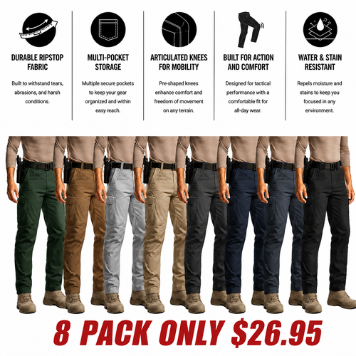 🔥Clearance sale, limited stock 🔥Men's Flex Stretch Tactical Pants, Water Resistant Ripstop Cargo Pants
