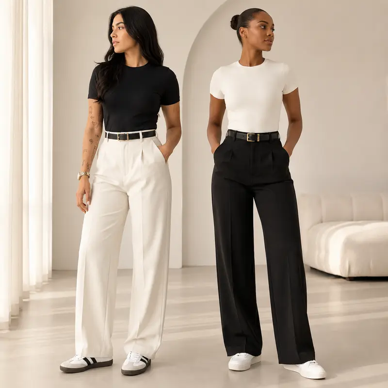 Women’s High-Waisted Wide-Leg Drape Trousers