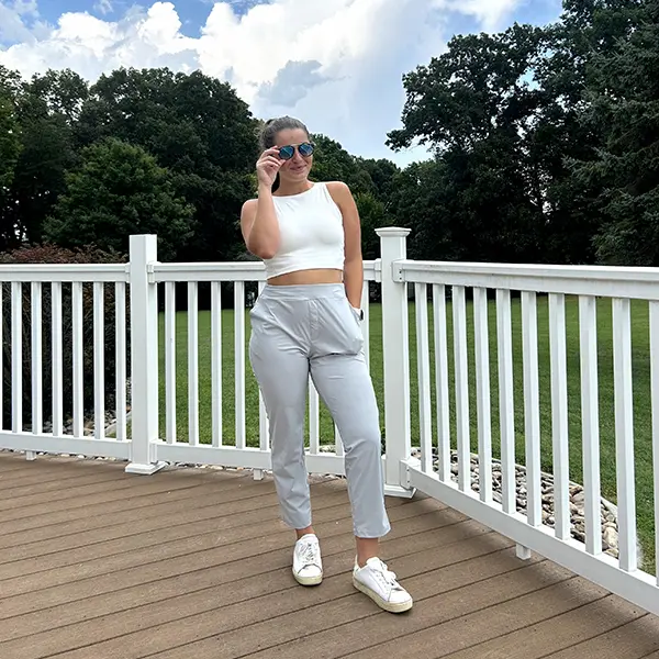Women's Lightweight Breathable Stretch Ankle Pants - Soft UPF50+ Summer Trousers with Zipper Pockets