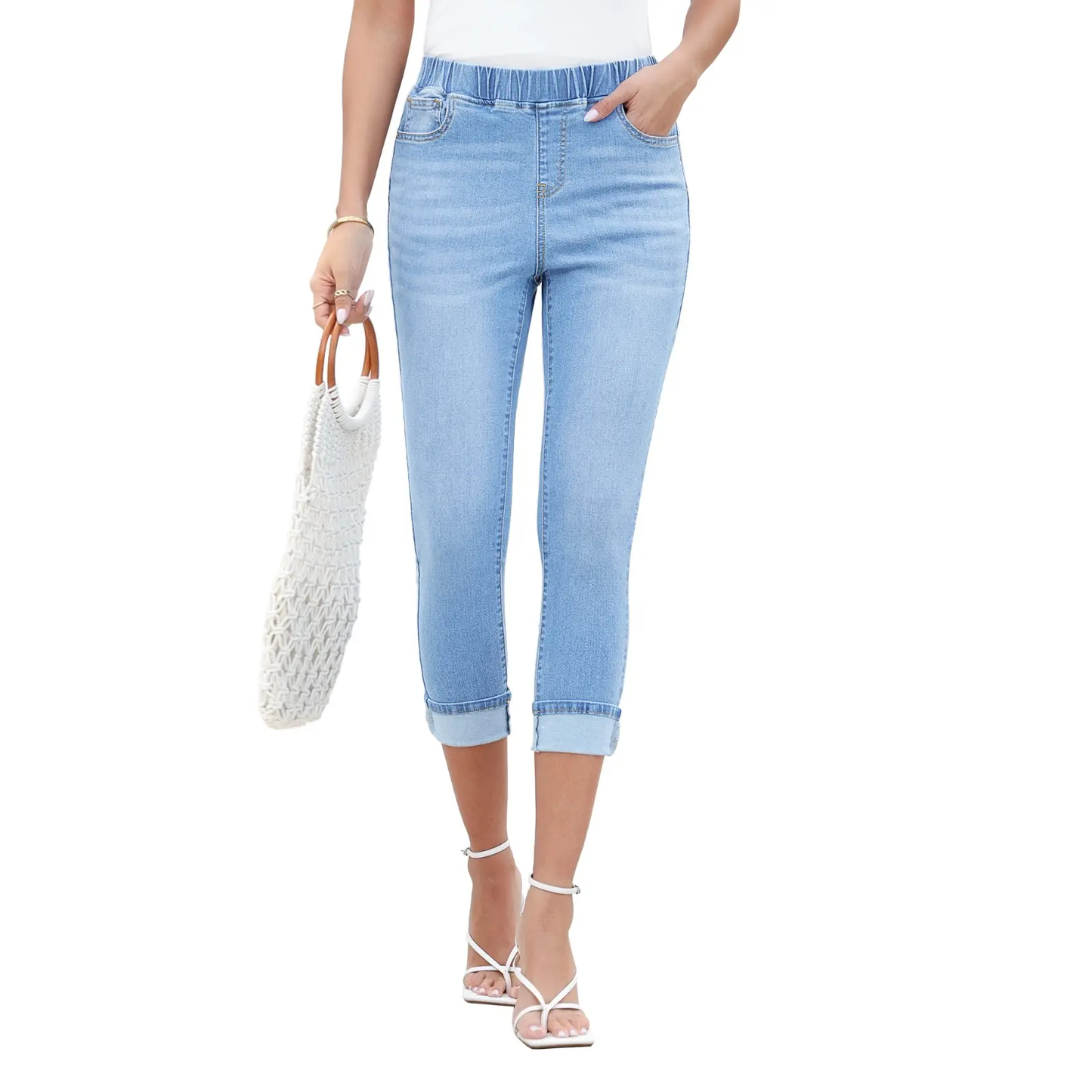 ❤️DEALS FOR YOU-Women's High-Waisted Pull-On Slim Fit Jeans