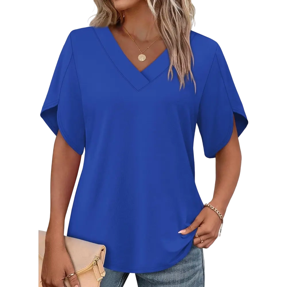 Womens Summer Tops Short Petal Sleeve Shirts