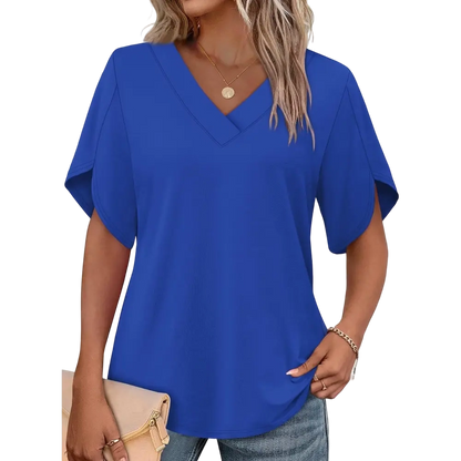 Womens Summer Tops Short Petal Sleeve Shirts