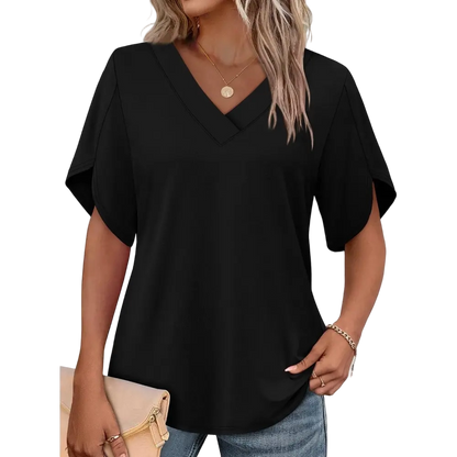 Womens Summer Tops Short Petal Sleeve Shirts