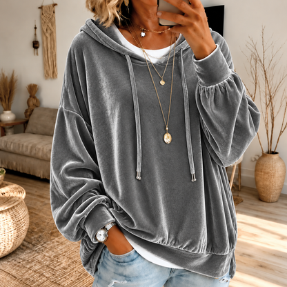 🔥Limited-Time Promotion Women's Loose Velvet Drawstring Hoodie