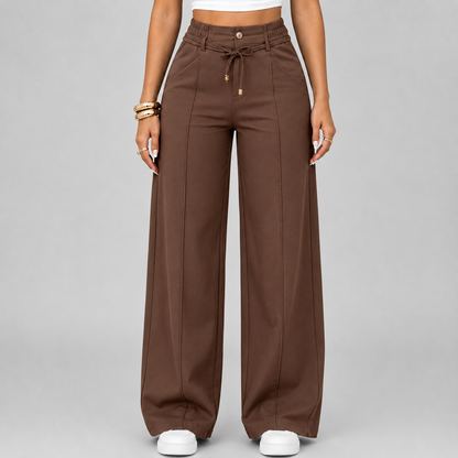 💝Last Day Promotion⚡New Summer Drawstring High Waist Wide Leg Pants