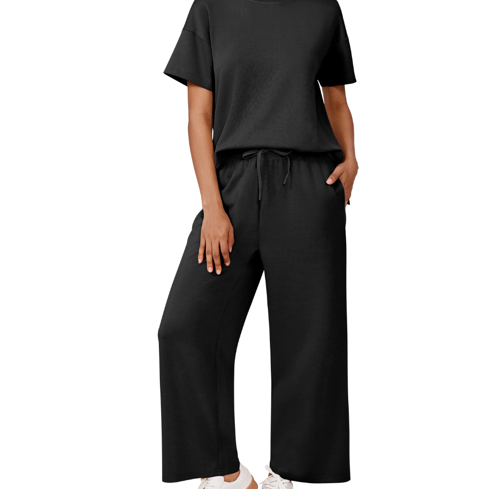 2 Piece Sets for Women Soft Short Sleeve Matching Lounge Set