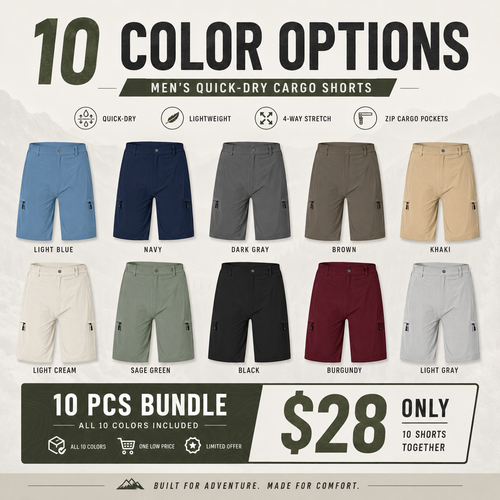 Men's Hiking Cargo Shorts 9