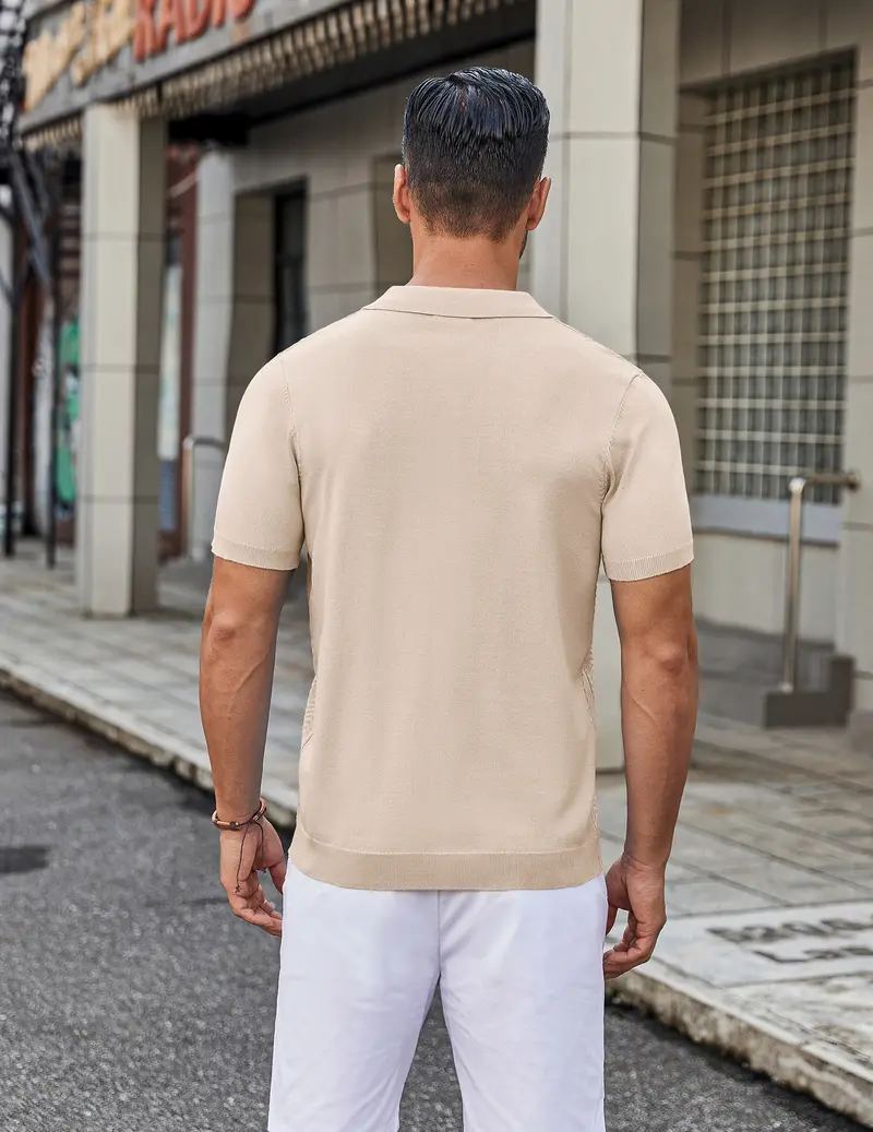 Mens Knit Button Down Shirt