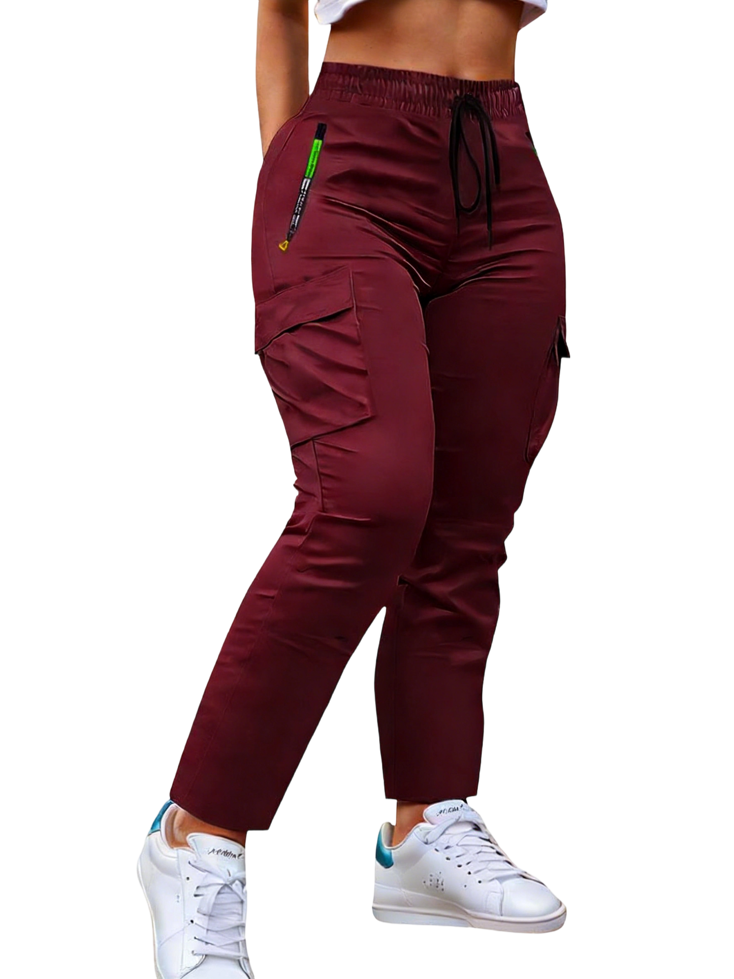 Women's work trousers - non-stretch trousers with adjustable drawstring waistband