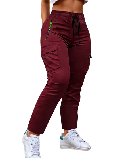 Women's work trousers - non-stretch trousers with adjustable drawstring waistband