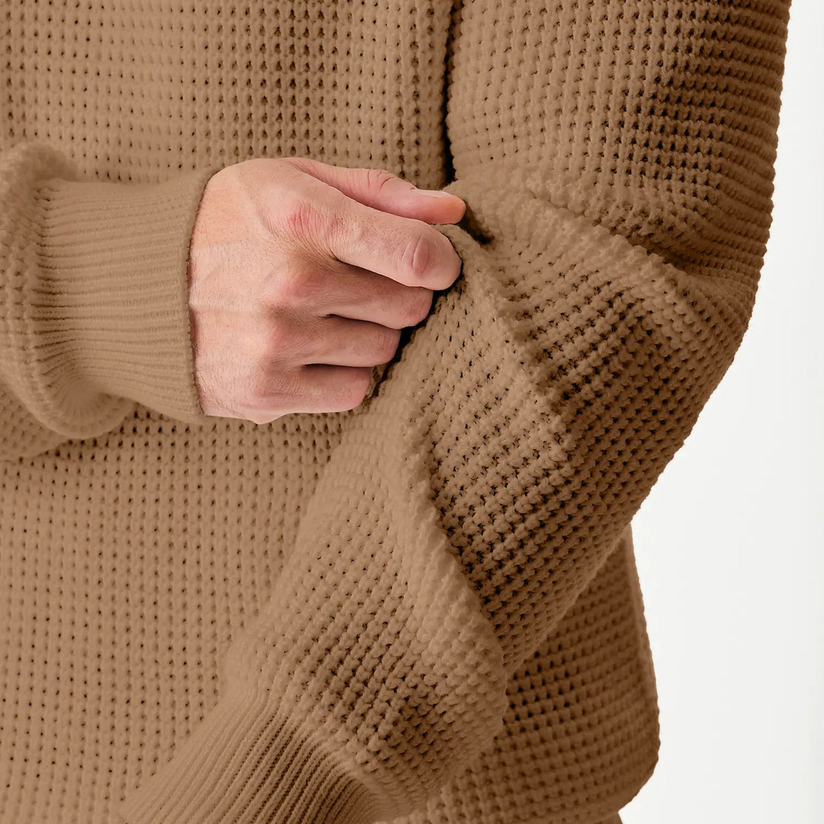 🔥 BESTSELLER | Men's Waffle Knit Crewneck Sweater