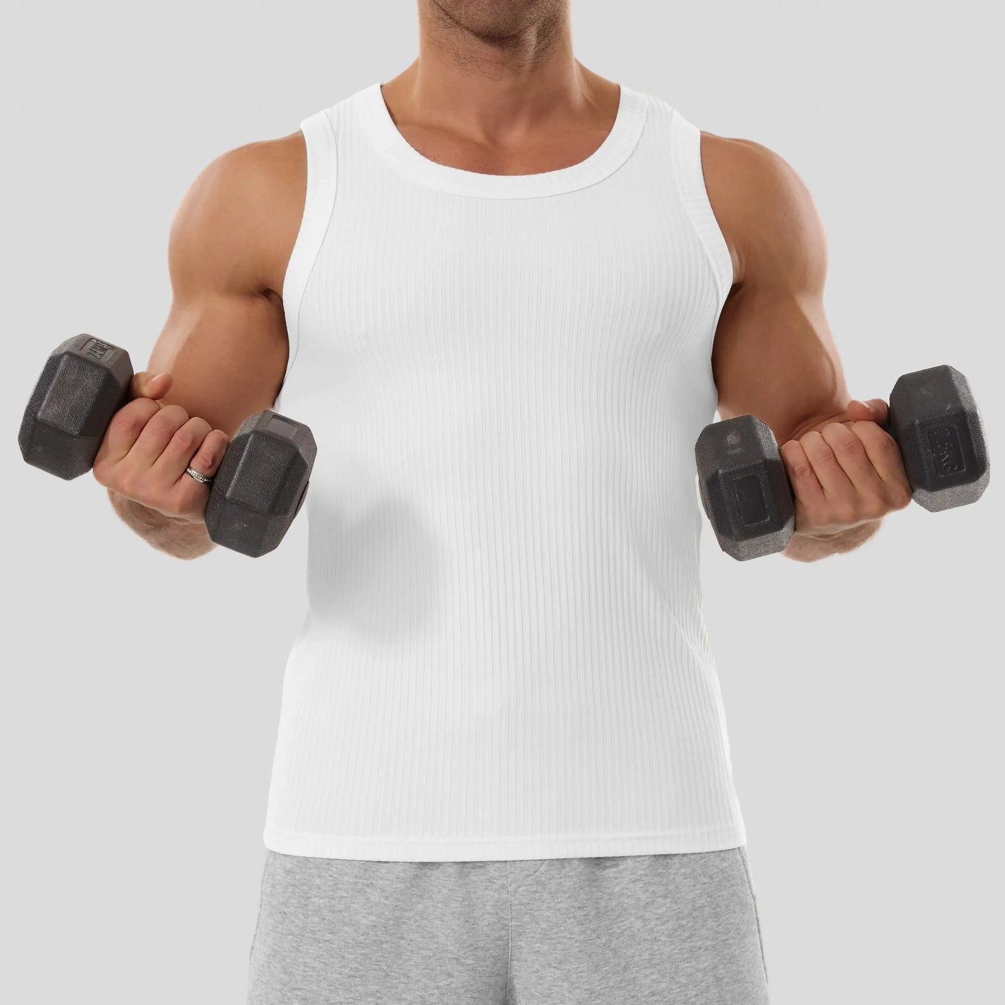 ⏰Final 3 hours 80% OFF🔥Men’s Wide Strap Ribbed Tank Top, High Stretch Breathable Muscle Tank, Heavyweight Drapey Fit Gym & Casual Sleeveless Shirt