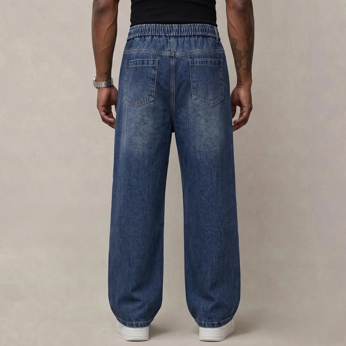 🔥 BEST SELLER | Men’s Stretch Cotton Loose-Fit Drawstring Jeans