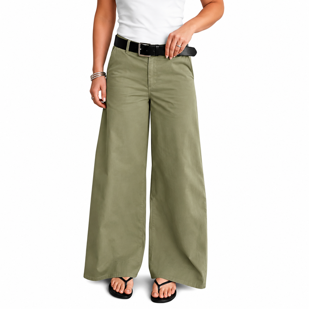 🔥Women's Solid Color Casual Wide-Leg Pants