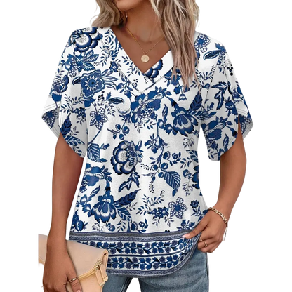 Womens Summer Tops Short Petal Sleeve Shirts