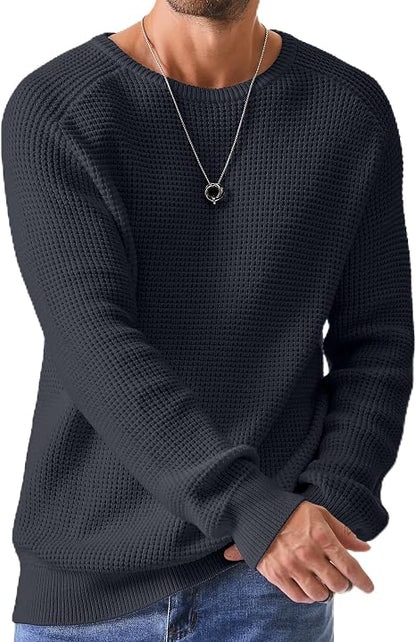 🔥 BESTSELLER | Men's Waffle Knit Crewneck Sweater