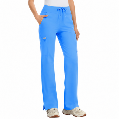 ❤️DEALS FOR YOU-Yoga Scrub Pants Women High-Rise Straight Leg Uniform Cargo Bottom with Yoga Waistband,5 Pockets&4-Way Stretch
