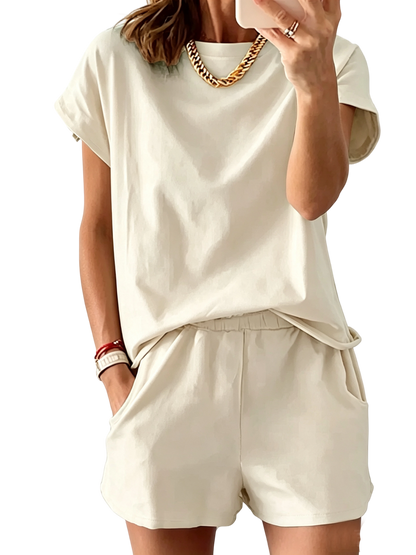 Women’s Lounge Set Short Sleeve Top Shorts 2 Piece Casual Summer Outfit