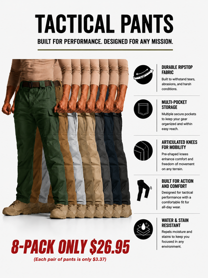🔥Clearance sale, limited stock 🔥Men's Flex Stretch Tactical Pants, Water Resistant Ripstop Cargo Pants