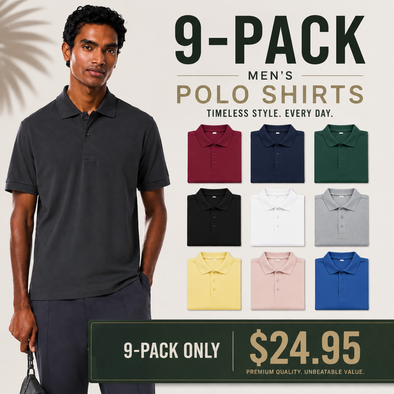 Men's Lightweight Classic Fit Short Sleeve Polo Shirts