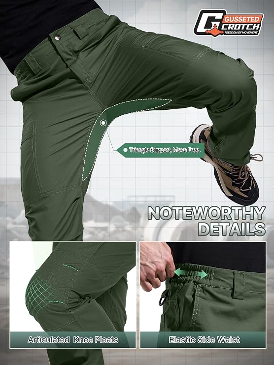 Men's Cargo Pants,Tactical Pants for Men Stretch,Durable Ripstop EDC Work Pants for Hiking