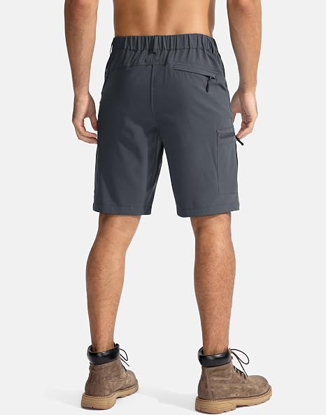 Men's Lightweight Cargo Shorts with 5 Zipper Pockets