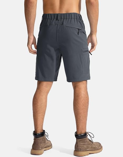 Men's Lightweight Cargo Shorts with 5 Zipper Pockets
