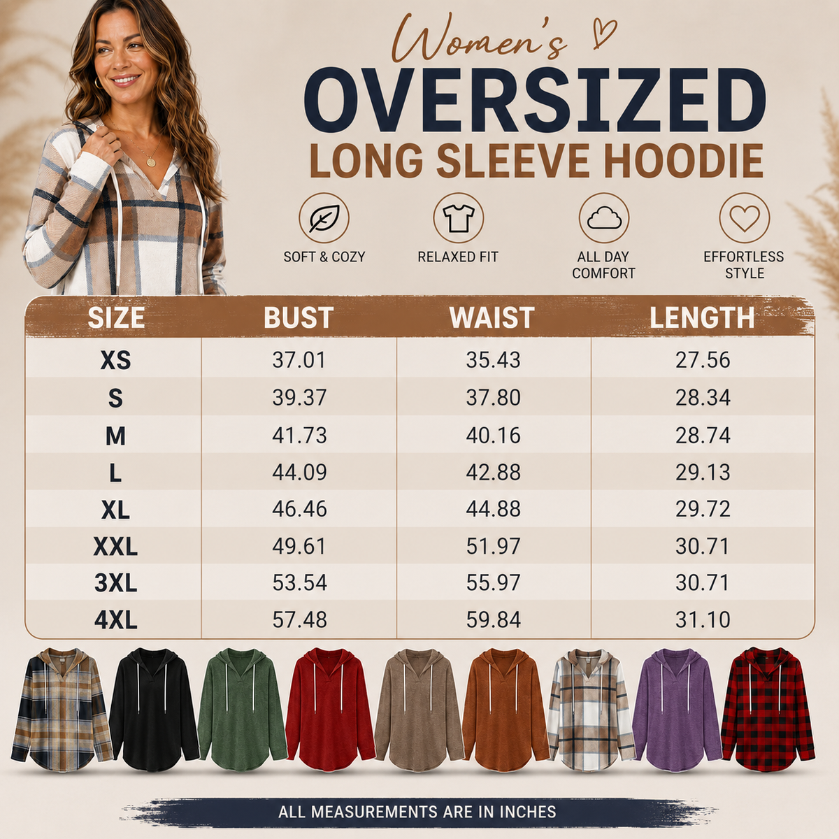 Women's Oversized Long Sleeve Hoodie