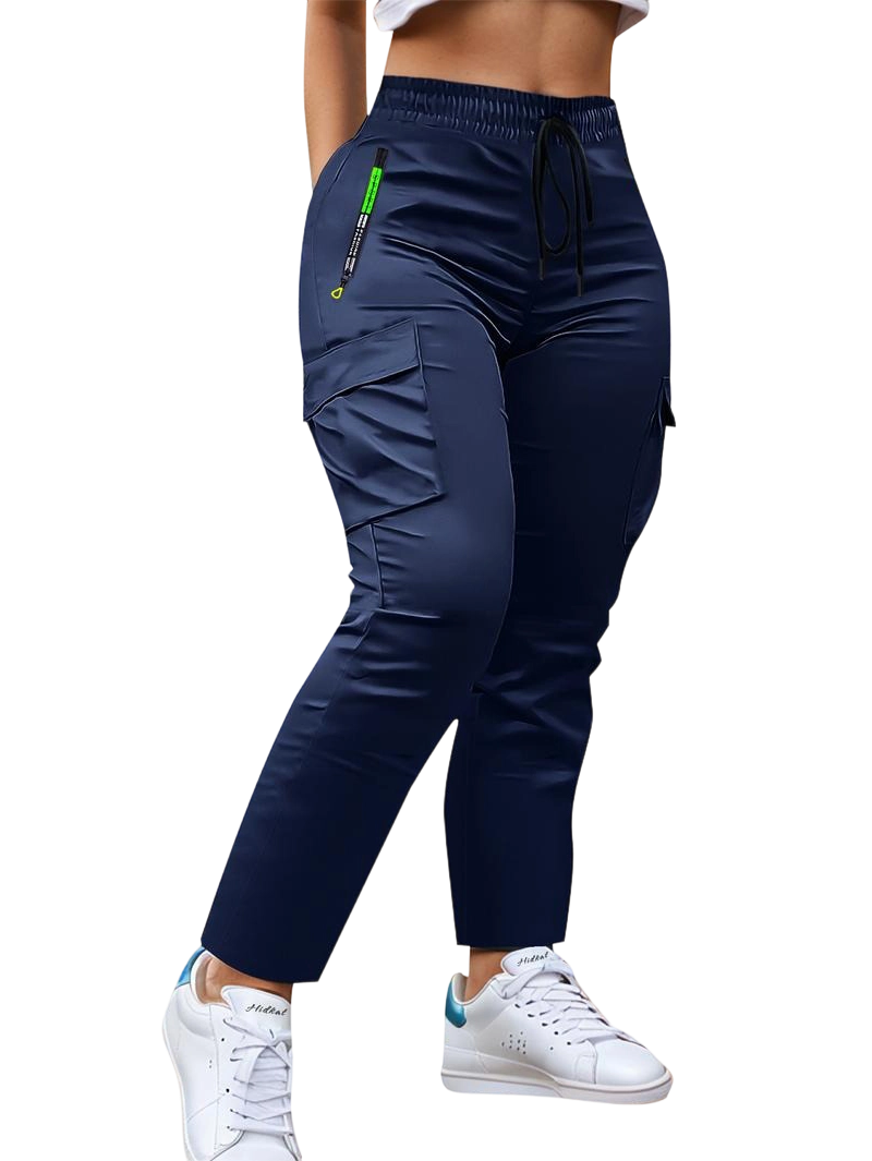 Women's work trousers - non-stretch trousers with adjustable drawstring waistband